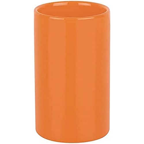 Spirella Zahnputzbecher Zahnbürstenhalter Keramik Tube 7x11,5 cm Orange von Spirella