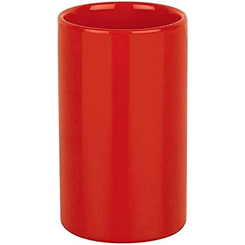 Spirella Zahnputzbecher Zahnbürstenhalter Keramik Tube 7x11,5 cm Rot von Spirella