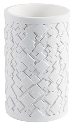 Spirella Zahnputzbecher Zahnbürstenhalter Polyresin Agda 7,3x11,5 cm Weiß Matt, Harz, White von Spirella