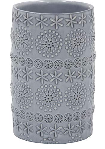 Spirella Zahnputzbecher Zahnbürstenhalter Relief Keramik 7 x 11,5 cm Grau von Spirella