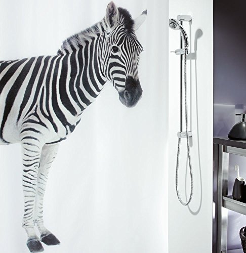 Spirella Anti-Schimmel Duschvorhang Zebra Savana Anti-Bakteriell, waschbar, wasserdicht Polyester 180x200cm, Schwarz Spirella Anti-Schimmel Duschvorhang Zebra Savana Anti-Bakteriell, waschbar, wasserdicht Polyester 180x200cm, Schwarz von Spirella
