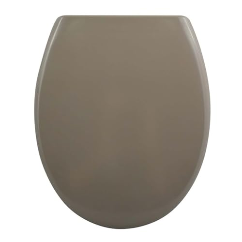 spirella Premium Toilettendeckel oval Klodeckel mit Quick-Release-Funktion und Softclose Absenkautomatik. Antibakterielle Klobrille aus Duroplast und rostfreiem Edelstahl abnehmbar - Taupe von Spirella