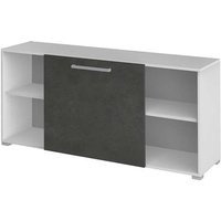 Büro Sideboard mit Schiebetür Weiß Grau von Spirinha