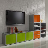 Büromöbel Kombination in Grün Orange Glas modern (dreiteilig) von Spirinha