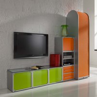 Büromöbel Kombination in Orange Grün Glas modern (dreiteilig) von Spirinha