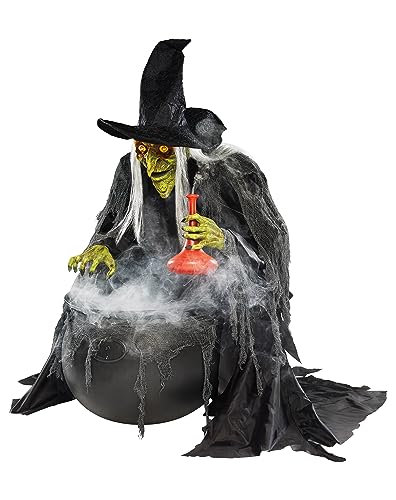 Spirit Halloween 3,9 Ft The Cauldroness Animatronic | Animierte Dekoration | Nebelmaschine kompatibel | Spricht Sätze von Spirit Halloween