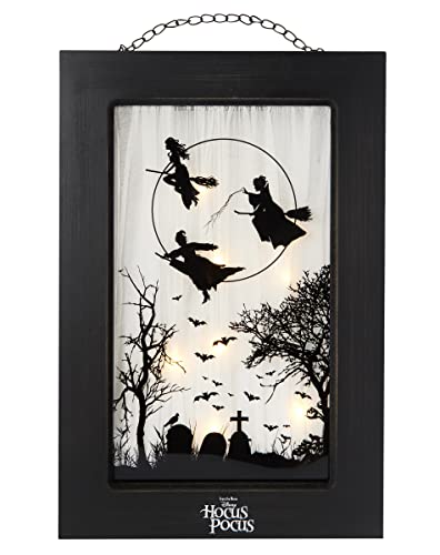 Spirit Halloween Disney Hocus Pocus The Sanderson Sisters beleuchtetes Fensterschild zum Aufhängen von Spirit Halloween