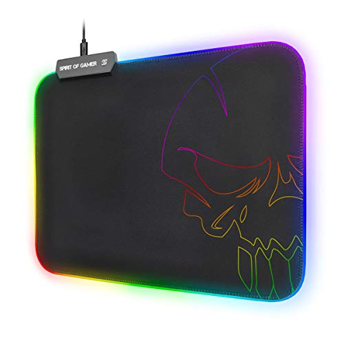 SPIRIT OF GAMER - MAUSTEPPICH RGB MEDIUM - Von hinten Beleuchtetes LED-Licht 10 Modi + RGB Farben - rutschfeste Basis - Optische Maus/Laser-Kompatibilität - Abmessung: 35 x 25,5 x 0,3 cm SPIRIT OF GAMER - MAUSTEPPICH RGB MEDIUM - Von hinten Beleuchtetes LED-Licht 10 Modi + RGB Farben - rutschfeste Basis - Optische Maus/Laser-Kompatibilität - Abmessung: 35 x 25,5 x 0,3 cm von SPIRIT OF GAMER