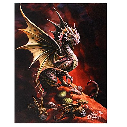 Anne Stokes Leinwand 'Desert Dragon' Alter von Drachen Reihe Fantasy Art Wand Plaque von Spirit of Equinox
