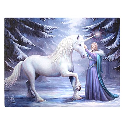 Reines magisches Design, Fantastisches Einhorn Design von Künstler Anne Stokes, Fantasie Leinwand Bild auf Rahmen Wand Tapete/Wand Kunst von Spirit of Equinox