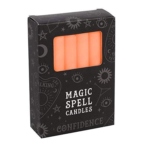 Spirit of Equinox Magic Spell Candles-Confidence-Duftkerzen, Orange, 10,3 x 7,3 x 2,5 cm, 12 Stück von Spirit of Equinox