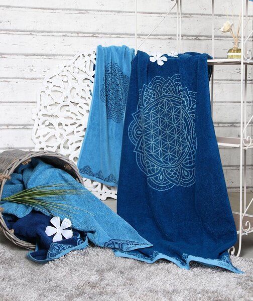 The Spirit of OM Frotteetücher "Happy Flower of Life", versch. Farben und Größen von The Spirit of OM