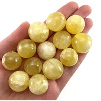 Lemon Calcit Kugel | Gelbe Glaskugel, Aufgeschliffene Natürliche Edelsteinkugel von SpiritNectarGems