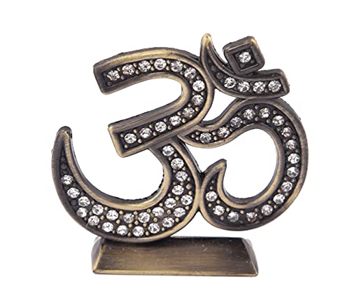 Spirituelle Welt Lord Shiva Symbol OM Zeichen Idol - Messing überzogenes Handwerk Dekoratives Zuhause/Tischdekor/Auto Armaturenbrett Gott Statue Geschenkartikel von Spiritual World