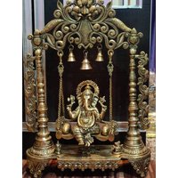 Ganesha Statue - 68 cm | Großes Messing Ganesh Idol Herr Schaukel Eingangsdekor Vinayaka Skulptur Gott Des Neuanfangs von Spiritualityarts