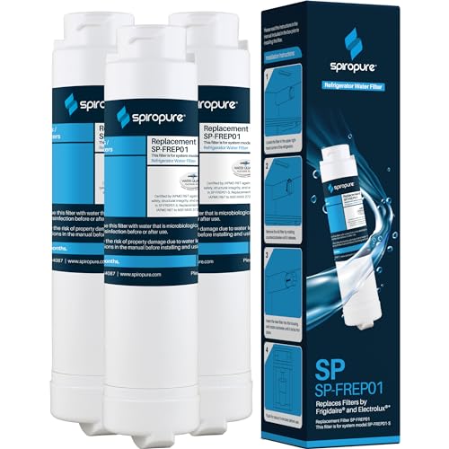 SpiroPure SP-FREP01 NSF-zertifizierter Kühlschrank-Wasserfilter, kompatibler Ersatz für Frigidaire EPTWFU01 PureSource Ultra II Electrolux EWF02 PureAdvantage (3 Stück) von SpiroPure