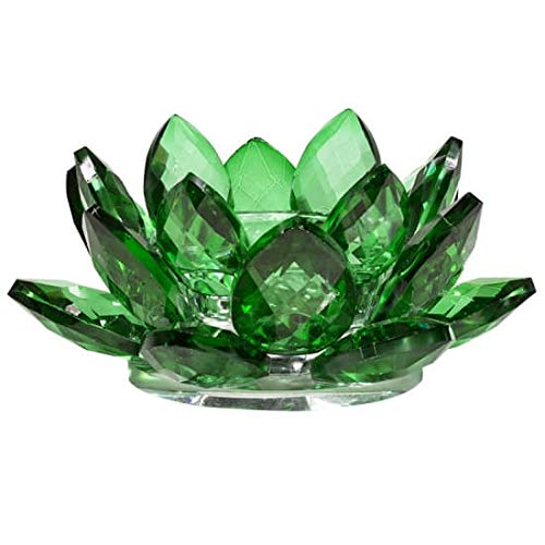 Spiru Lotus Kaarshouder Van Kristalglas - Groen/Lotus Kerzenhalter Kristall grün von Spiru