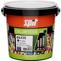 Spit - Colortech Universal Zwei-Komponenten-Dübel - 6 x 35 mm - Mit Flachkopfschrauben - Eimer mit 250 Stück 565188 von Spit