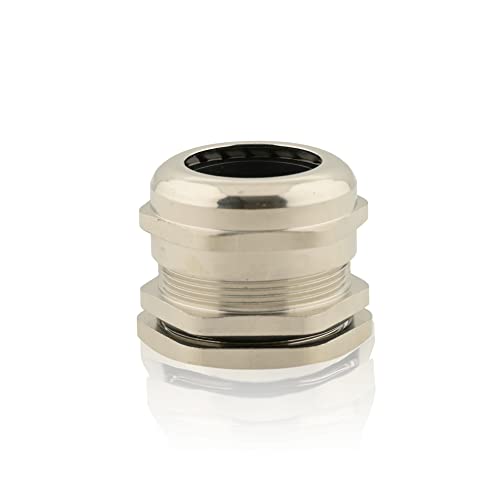Kabelverschraubung Kabelverbinder Metall Größe M12 x 1,5 mit Gegenmutter, zur Kabeldurchführung, Messing, 10 Stück von HP-ECO