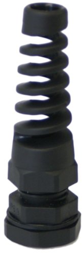 Spiral Kabelverschraubung Kabelverbinder in Schwarz Größe M20 x 1,5 mit Gegenmutter, zur Kabeldurchführung, Polyamid, 5 Stück von HP-ECO