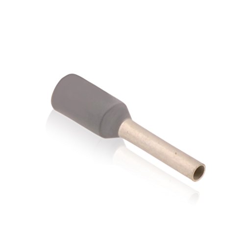 Intratec Kunststoffkragen Aderendhülse Isolierter Aderendverbinder, Crimpverbinder Nennquerschnitt 0,14qmm, Länge 8,0mm, Grau, galvanisch verzinnt, zum sicheren Leiteranschluss, 500 Stück Intratec Kunststoffkragen Aderendhülse Isolierter Aderendverbinder, Crimpverbinder Nennquerschnitt 0,14qmm, Länge 8,0mm, Grau, galvanisch verzinnt, zum sicheren Leiteranschluss, 500 Stück von Spitzenspannung Elektrotechnik