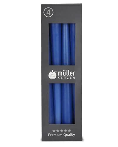 Müller Spitzkerzen 245 x 22 mm - Blau - 3er Pack (3 x 4 Stk.) von Spitzkerzen