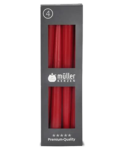 Müller Spitzkerzen 245 x 22 mm - Rot - 3er Pack (3 x 4 Stk.) von Spitzkerzen