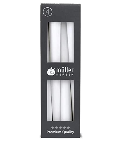 Müller Spitzkerzen 245 x 22 mm - Weiß - 3er Pack (3 x 4 Stk.) von Spitzkerzen