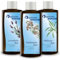 Spitzner - Badezusatz Set Ruhe und Entspannung 3x 190ml Lavendelöl Baldrianöl Melisse von Spitzner