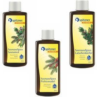 Spitzner Saunaaufguss Saunamed Fichtennadel Latschenkiefer 3 Düfte mit je 190ml von Spitzner