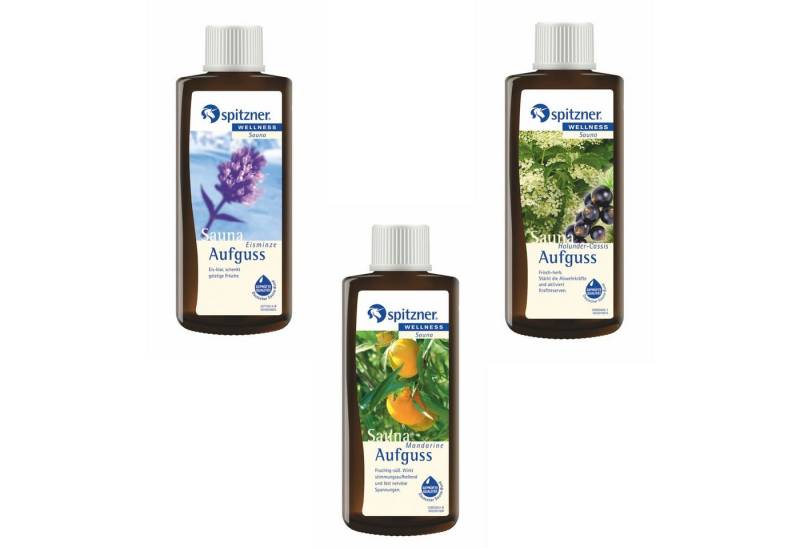 Spitzner Aufgusskonzentrat Spitzner Saunaaufguss 3 Düfte Eisminze Mandarine Holunder Cassis mit von Spitzner