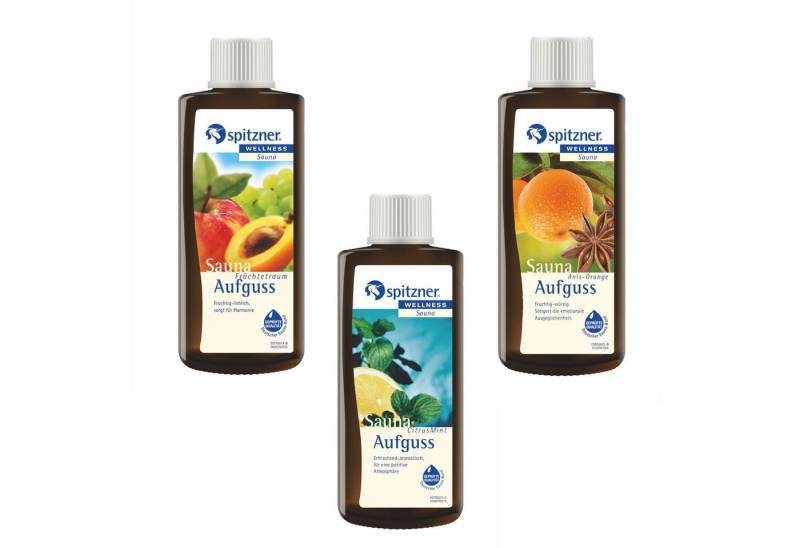 Spitzner Aufgusskonzentrat Spitzner Set Saunaaufguss Früchtetraum Citrus Anis Orange 3 Düfte von Spitzner