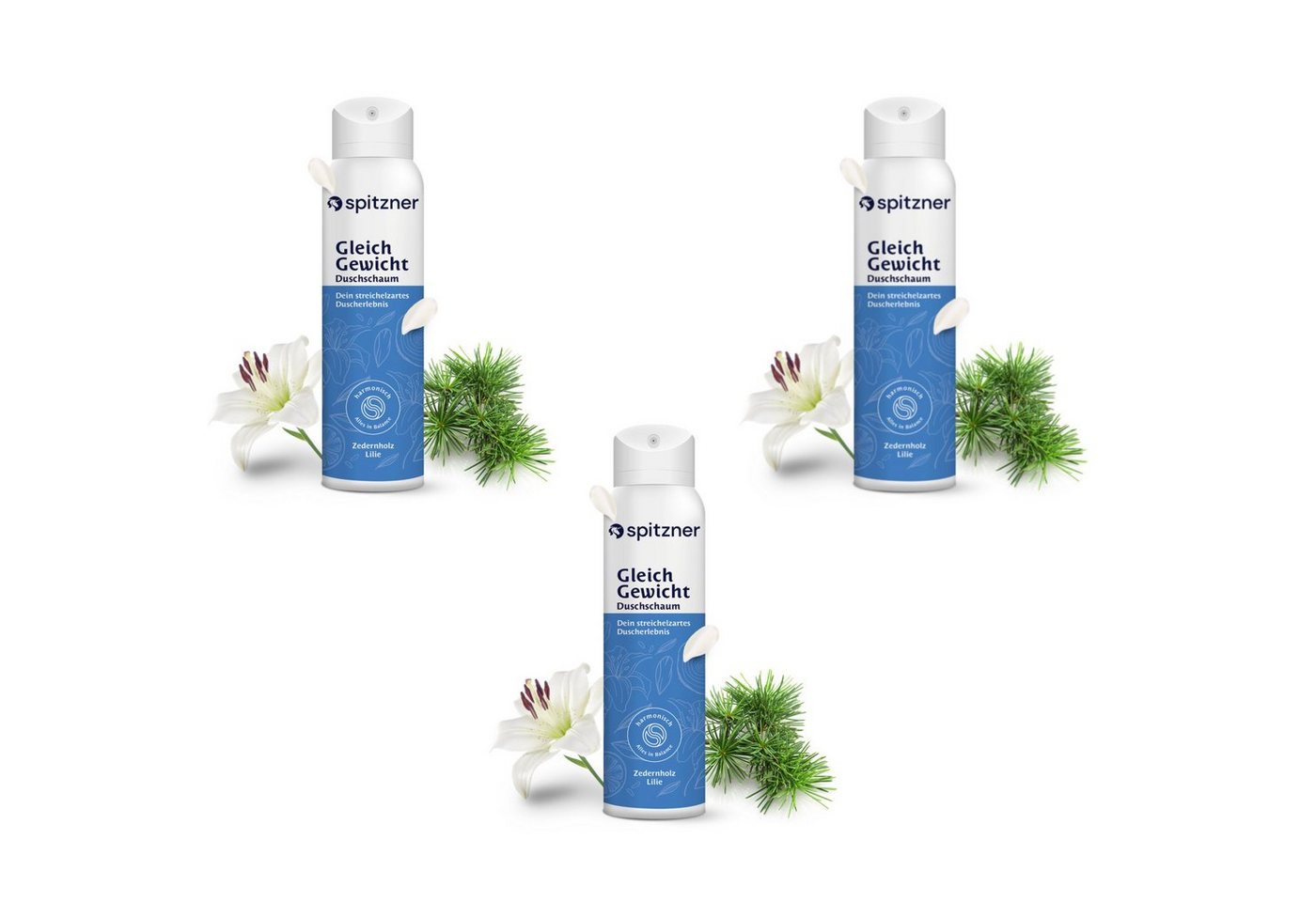 Spitzner Sauna-Aufgussset Spitzner Duschschaum Set GleichGewicht 3x 150 ml Harmonisierende von Spitzner