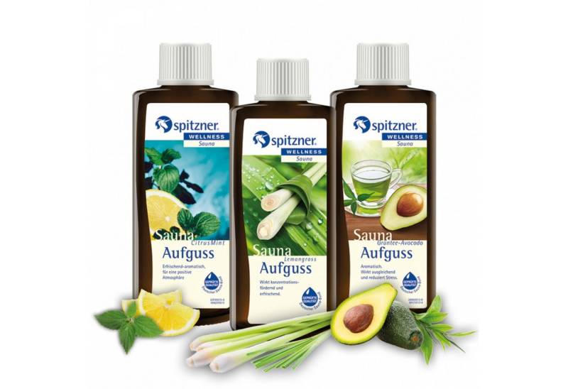Spitzner Aufgusskonzentrat Spitzner Saunaaufguss Set Vital & Frisch 3x 190 ml Citrus-Mint von Spitzner
