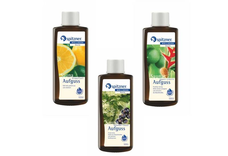 Spitzner Aufgusskonzentrat Spitzner Saunaaufguss Vorteilspack 3er Grapefruit Holunder Ingwer je von Spitzner