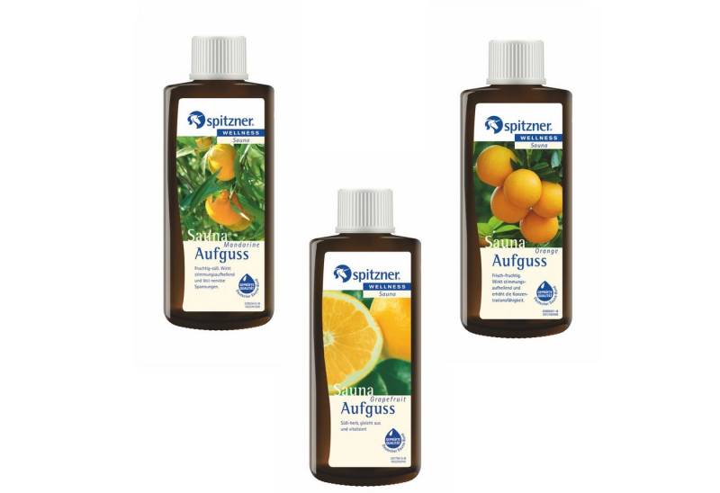 Spitzner Aufgusskonzentrat Spitzner Saunaaufguss Vorteilspack 3er Mandarine Grapefruit Orange je von Spitzner