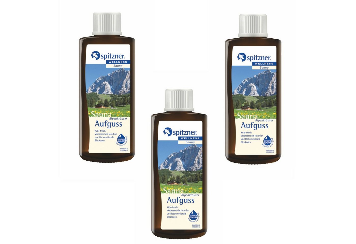 Spitzner Sauna-Aufgussset Spitzner Vorteilspack Alpenkräuter 190 ml 3er Saunaaufguss Aufgussset von Spitzner