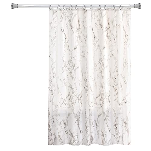 Splash Home Duschvorhang aus Polyester, Marmor-Design, für Badezimmer und Badewannenvorhänge, leicht, waschbar, wasserabweisend, 188 x 183 cm (B x H), Grau von Splash Home