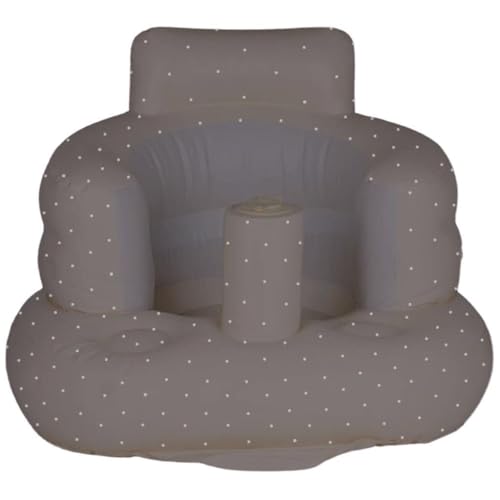 Aufblasbarer Babysitz für Babys von 3–36 Monaten, integrierte Luftpumpe, Rückenstütze für Kleinkinder, Stuhl, Sitzgelegenheit, Geschenke – Grau mit Punkten von SplashEZ