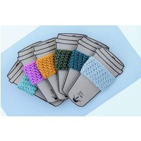 Gehäkelte Tasse Gemütlich/Handgemachter Kaffeetassenwärmer Lehrer Geschenk Sofort Versandfertig Zarf Kaffee Geschenkidee Zero Waste von SplashInThePuddles