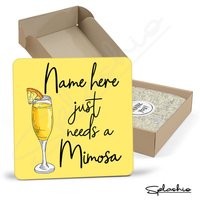 Mimosa Coaster Cocktail Personalisierter Untersetzer, Personalisiert, Vatertagsgeschenk, Secret Santa, Geburtstagsgeschenk, Home Bar. Cocktails von Splashio