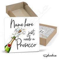 Prosecco Untersetzer Handgezeichneter - Home Bar Geburtstagsgeschenk. Secret Santa Handgezeichnete Personalisierte Getränk Hochzeit von Splashio