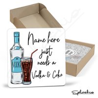 Wodka & Cola Untersetzer, Personalisiert, Getränke Personalisierter Untersetzer Wodka, Vodka Vatertagsgeschenk, Muttertag, Weihnachtsuntersetzer von Splashio