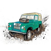 Personalisierter Landrover Kunstdruck von SplatterInkArt