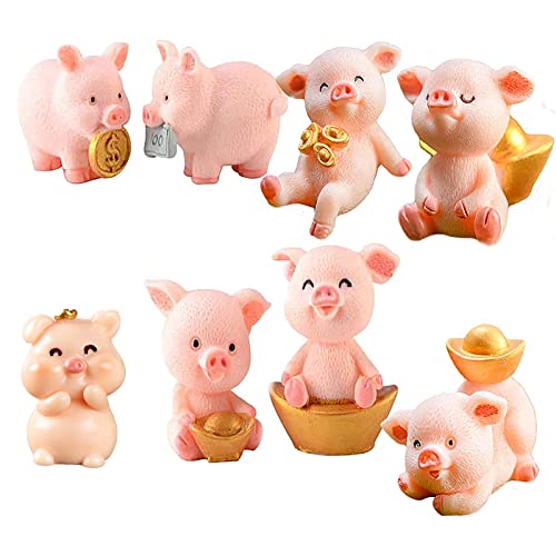 8 Stück Glücksbringer Mini Schwein, Kleines Glücksschwein Glücksschwein, Figuren Miniatur Glücksschwein, Neujahr Glücksschwein Für Mikrolandschaft von Spldsun