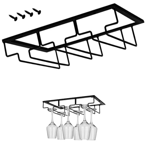 Schwarz Weinglashalter, Umgekehrter Weinglashalter, Hängender, für Familie, Hausbar Küche, Bar Pub Restaurant (DREI Schlitze) von Spldsun