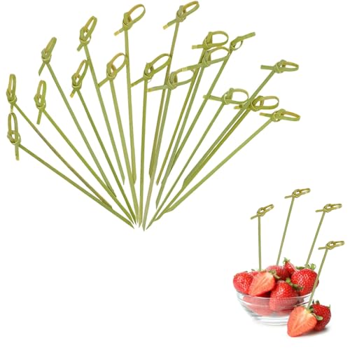 Spldsun 100 Stück Cocktailspieße, Knoten Cocktail Picks, Spieße Fingerfood, für Obst, Snacks, Hors d'oeuvres, Sandwiches (12cm) von Spldsun
