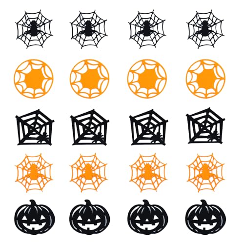 Spldsun 20 Stück Untersetzer Halloween, Glasuntersetzer Filztuch, Wasser aufnehmen, Tischdekorationen für Halloween (5 Stile) von Spldsun