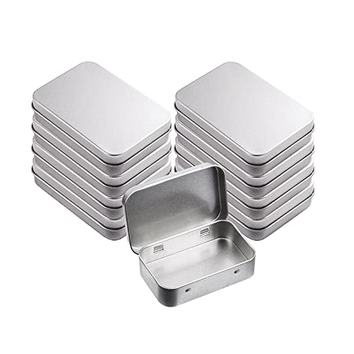 Spldsun 8 Stück Rechteckige leere Metalldosen, Metalldosen mit Scharnierdeckel Rechteckig leere Box, für Aufbewahrungsbox für den Haushalt, DIY Gebrauch, Lagerung kleiner Gegenstände von Spldsun