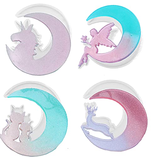 Splend 4 Stück Epoxidharz-Formen, Mond Silikonform, Epoxidharz Silikonform, Silikon Basteln DIY Moon silikon Form Mondanhänger Harz Gießform für Handwerk DIY Tischdekoration Splend 4 Stück Epoxidharz-Formen, Mond Silikonform, Epoxidharz Silikonform, Silikon Basteln DIY Moon silikon Form Mondanhänger Harz Gießform für Handwerk DIY Tischdekoration von Mcties
